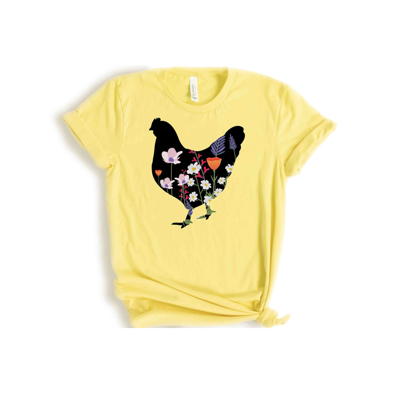 Floral Chicken Shirt - Chicken Shirt - Farm Shirt - Chicken Lover Shirt - Women's Chicken Shirt - Farm Tees.jpg
