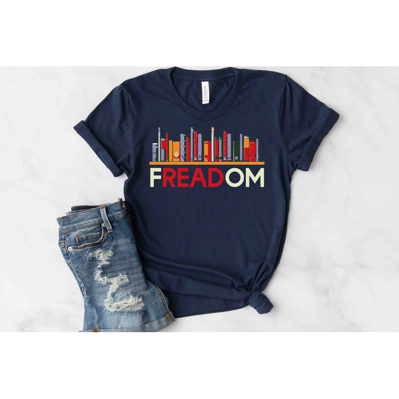 fREADom Anti Ban Books Freedom To Read Shirt, Ban Guns Not Books, Read Banned Books, Teacher Librarian Gift T-shirt, Social Justice Bookish.jpg