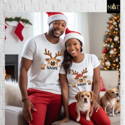 reindeer christmas shirts,matching christmas family shirts,cute custom name reindeer,christmas family shirts,personalize