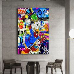 donald duck piano alec monopoly canvas pop art painting art pictures murals wall art