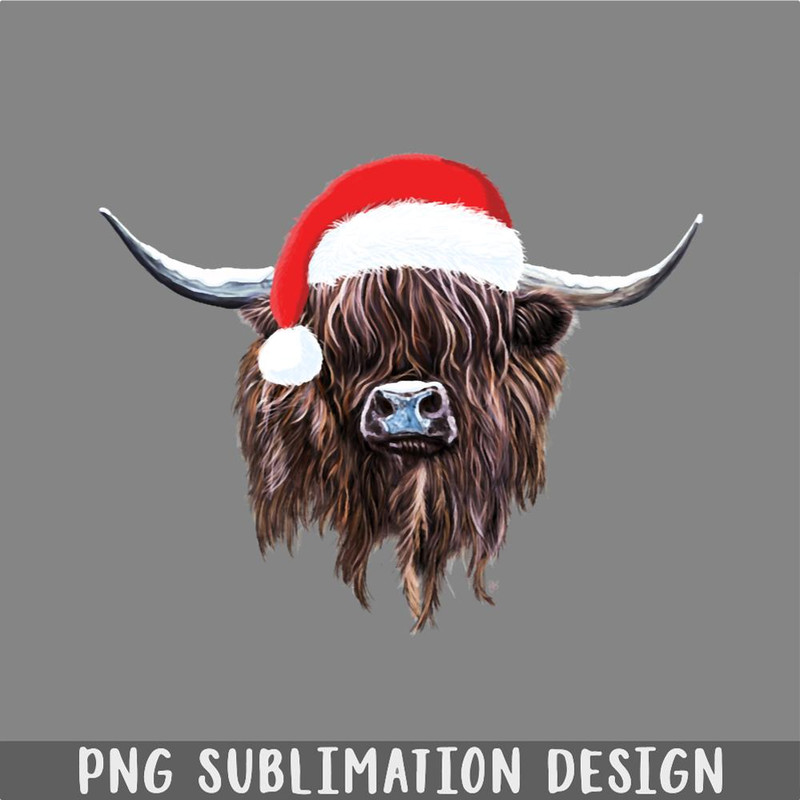 DM241123814-Scottish Highland Cow Christmas Santa Hat PNG, Christmas PNG.jpg