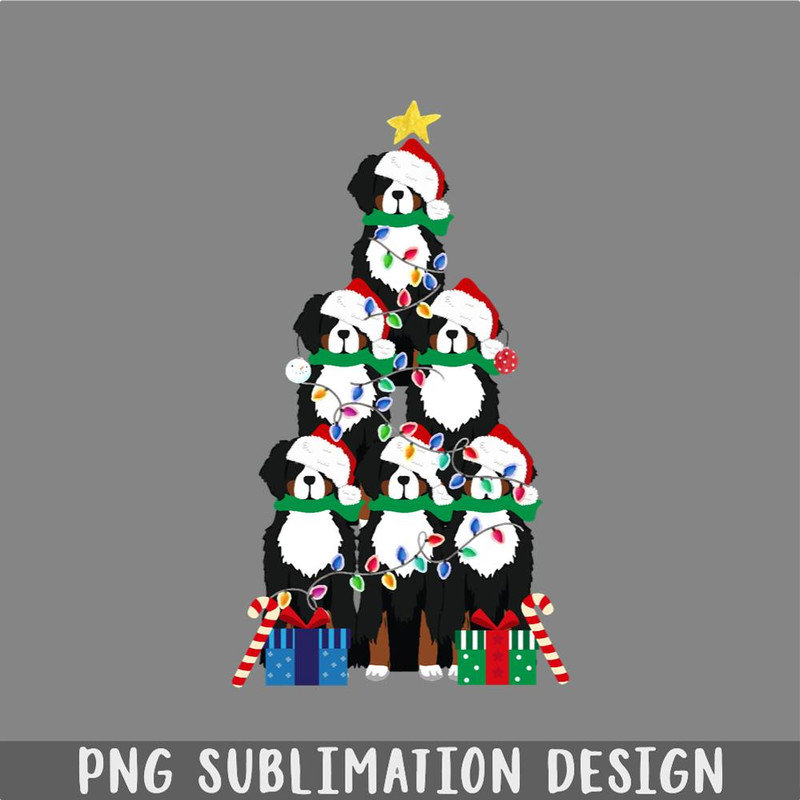 DM24112382-Bernese Mt Dog Puppy Christmas Tree PNG, Christmas PNG.jpg