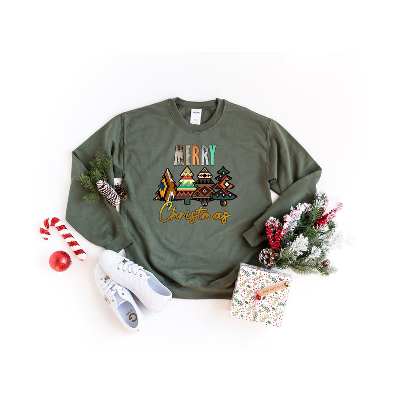 Christmas Women Shirt, Leopard Print Christmas Shirt, Merry Christmas Y'all, Holiday Sweatshirt, Cute Christmas Tee, Christmas Gift for Her.jpg