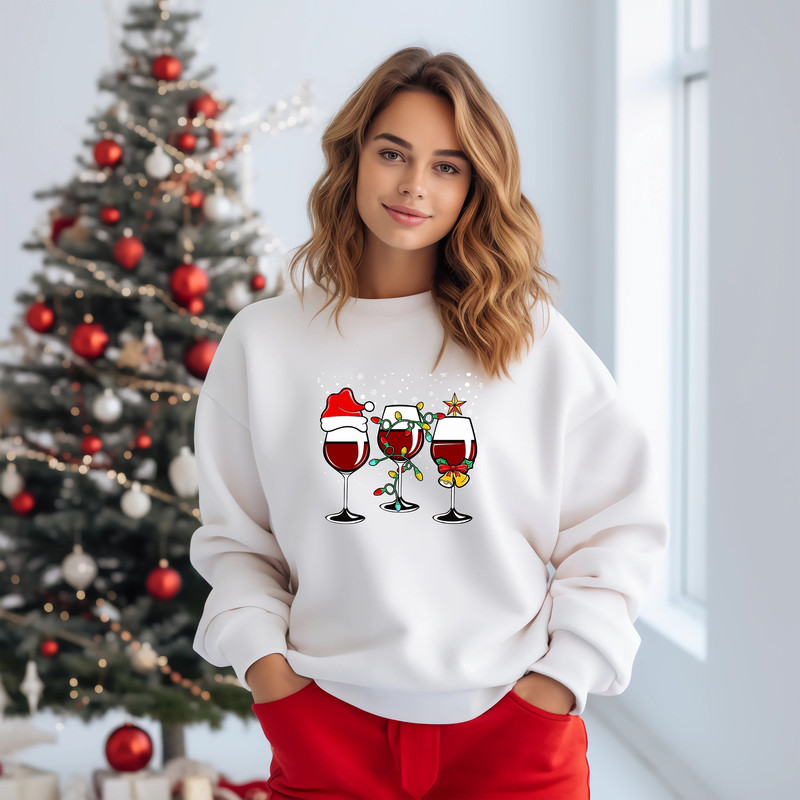 Christmas Wine Sweatshirt, Wine Lover Shirt, Christmas Party Shirt, Drinker Christmas Shirt, Wine Lover Gift, Christmas Cheers Sweatshirt.jpg
