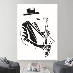 music saxophone canvas wall art, home music wall art, room saxophone art, music wall canvas painting, saxophone art