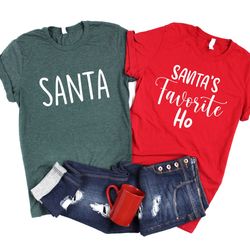 santa shirt - santas favorite ho shirt - couple christmas shirts - couple sweaters - funny christmas shirt - matching ch