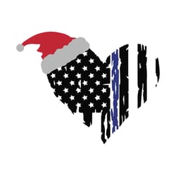 distressed police flag heart svg, christmas police svg, christmas svg, santa hat svg, flag clipart, digital download