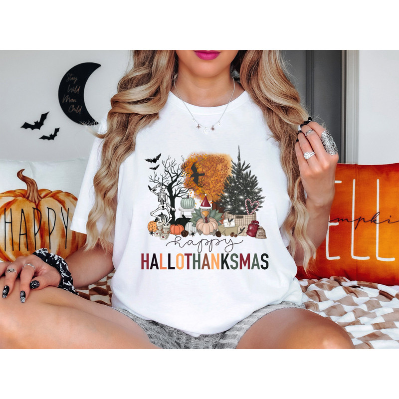 Happy Hallothanksmas Shirt, Halloween Shirts, Spooky Shirt, Funny Halloween Shirt, Halloween Gift, Sarcastic Shirts, Boo Crew, Spooky Season.jpg