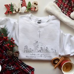 a thrill of hope nativity sweatshirt, advent christian christmas shirt, merry christmas apparel, jesus christ sweater, c