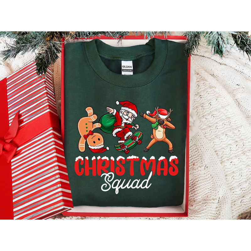 Christmas Squad Sweatshirt, Christmas Crew, Gingerbread Santa shirt, Reindeer shirt, Christmas shirt, Christmas Family Shirt, Xmas Gift.jpg