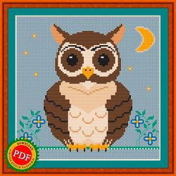 Owl Cross Stitch Pattern | Enchanting Owl Design