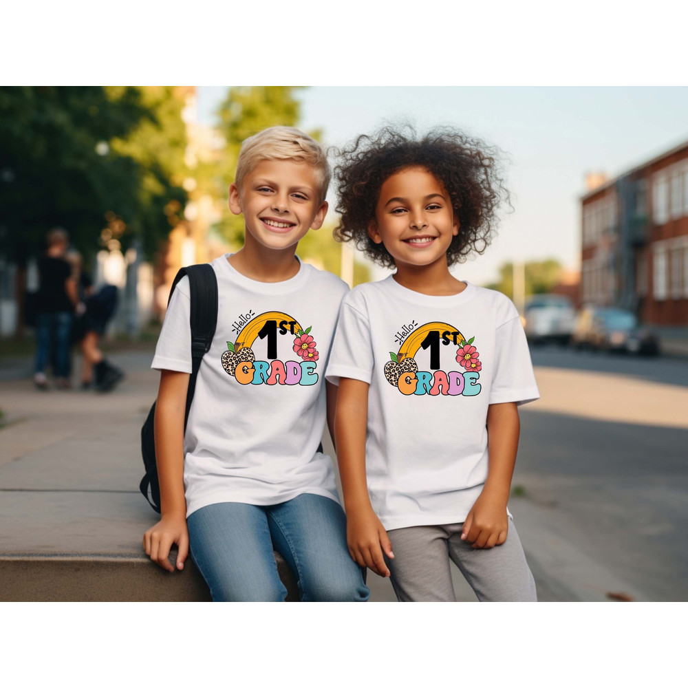 Hello First Grade Tshirt, First Day of School Shirt, Back To School Shirt, Kindergarten, First Grade, Pre School Shirt, Pre-K Girls & Boys.jpg