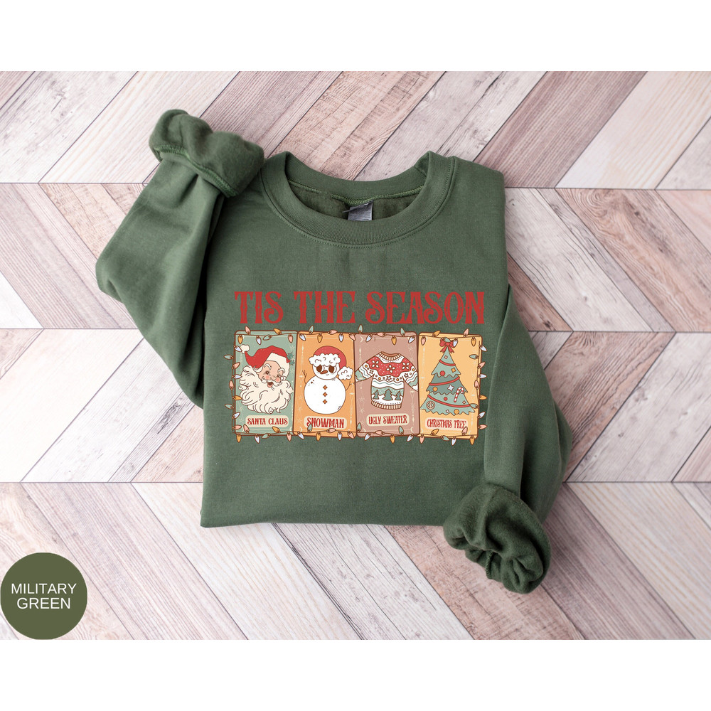 Retro Tis The Season Shirt, Tarot Vintage Santa Claus Sweater, Groovy Christmas Shirt, Christmas Gift, Tis The Season Card Shirt, Retro Gift.jpg