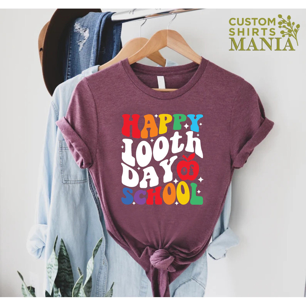 100 Days Of School Shirt, Teacher Shirt, Teacher Appreciation, Happy 100 Days Shirt, Teacher 100 Days of School Outfit, School Tshirt.jpg