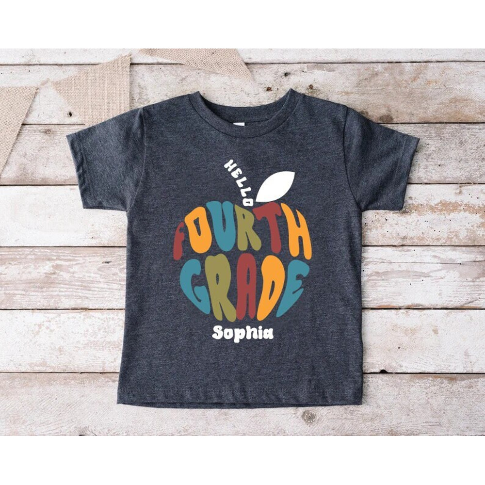 Custom Fourth Grade Tshirt, 4th Grade Shirt, Back To School Shirt, 4th Grade Gift, Personalized School Shirt, First Day of School.jpg