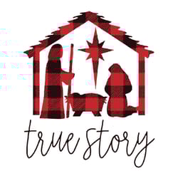 true story svg, baby jesus svg, christmas buffalo plaid svg, nativity clipart, holy family svg, digital download