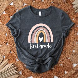 first grade rainbow t-shirt, 1st grade teacher shirt, gift for teacher, back to school shirt, first grade teacher, teach