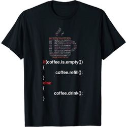coding programmer code geek computer programming coffee t-shirt