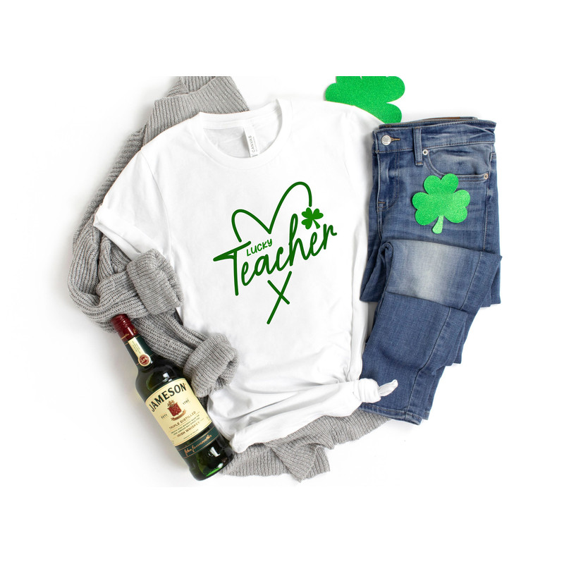 Lucky Teacher Heart St Patrick's Day Sweatshirt, One Lucky Teacher Shirt, Teacher Gift, St. Patrick's Day Shirt, Blessed Teacher, Teacher.jpg