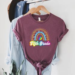 rainbow 5th grade teacher t-shirt, fifth grade shirt, back to school gift, gift for teacher, matching teacher tee, fifth