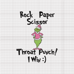 rock paper scissor throat punch i win svg, pink grinch svg, pink christmas svg, pink grinchmas svg, grinchmas svg, woman