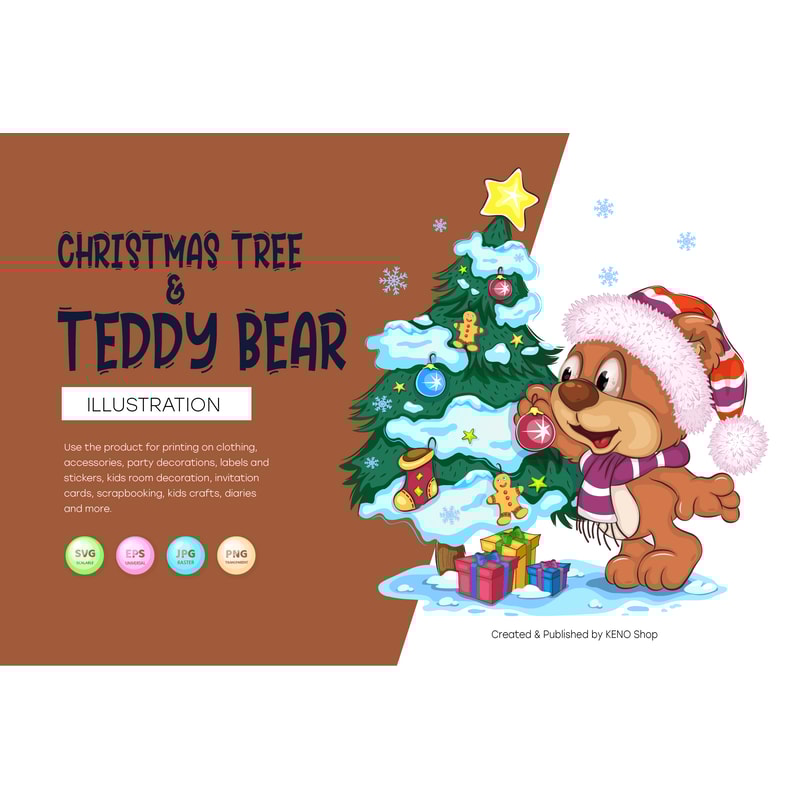 Cartoon Teddy Bear and Christmas tree_preview_01_1.jpg