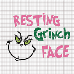 resting grinch face svg, pink grinch svg, pink christmas svg, pink grinchmas svg, grinchmas svg, woman christmas svg, pi