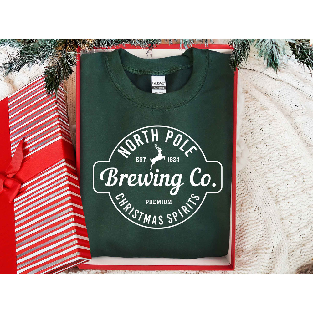 North Pole Brewing Co Sweatshirt, Christmas Sweatshirt, North Pole sweater, Brewing Co, Premium Christmas Spirit, Brewing Co Sweatshirt.jpg