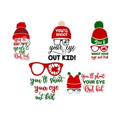 you'll shoot your eye out bundle svg, christmas story svg, oh fudge svg, winter hat svg, winter svg, digital download