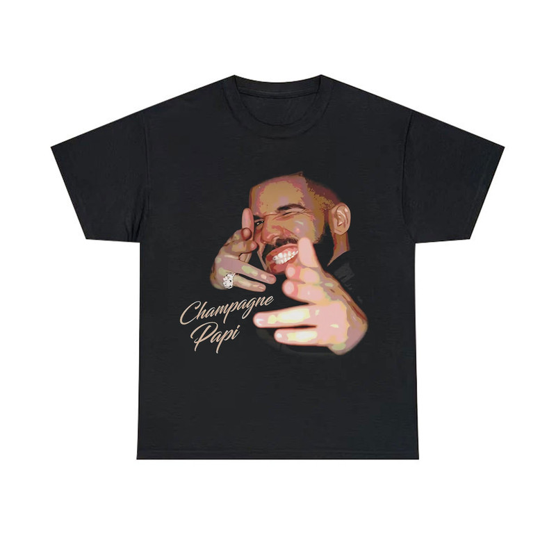 DRAKE T-SHIRT Rap Tee Concert Champagne Papi Merch 21 Savage Kanye West Rare Hip Hop Graphic Print.jpg