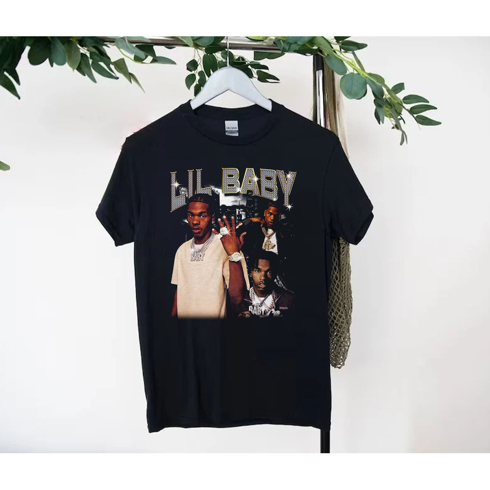 Lil Baby Classic Vintage Bootleg Rap T-Shirt Famous Rapper Vintage Rap Tee Lil Durk Polo G Drake Black Rap T Shirt.jpg