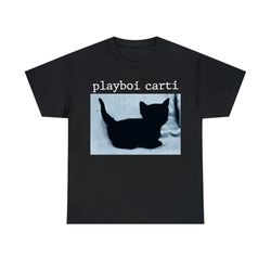 playboi carti, black cat pullover t-shirt, wlr merch