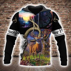 deer hunting all over printed hoodie ai080222