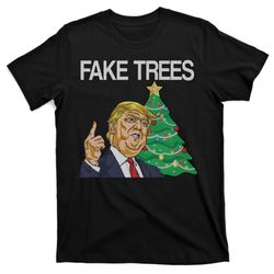 fake trees news ugly christmas t-shirt
