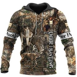 deer hunting all over printed hoodie ai100223