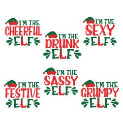 i'm the elf bundle svg, elf friends svg, elf family matching elf friends svg, matching friends christmas shirt cut files