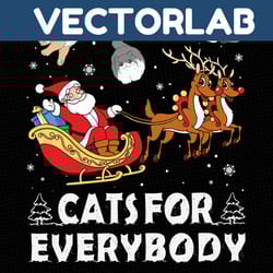 cats for everybody santa with reindeer cat svg cricut files