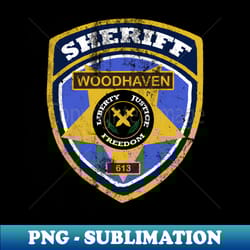 woodhaven sheriff logo distressed - exclusive sublimation digital file - boost your success with this inspirational png download