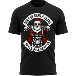 the north pole chapter biker christmas t-shirt