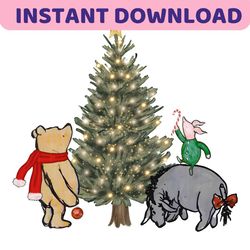 winnie the pooh christmas piglet and eeyore png file