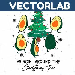 Guacin Around The Christmas Tree Avocado SVG Cricut Files