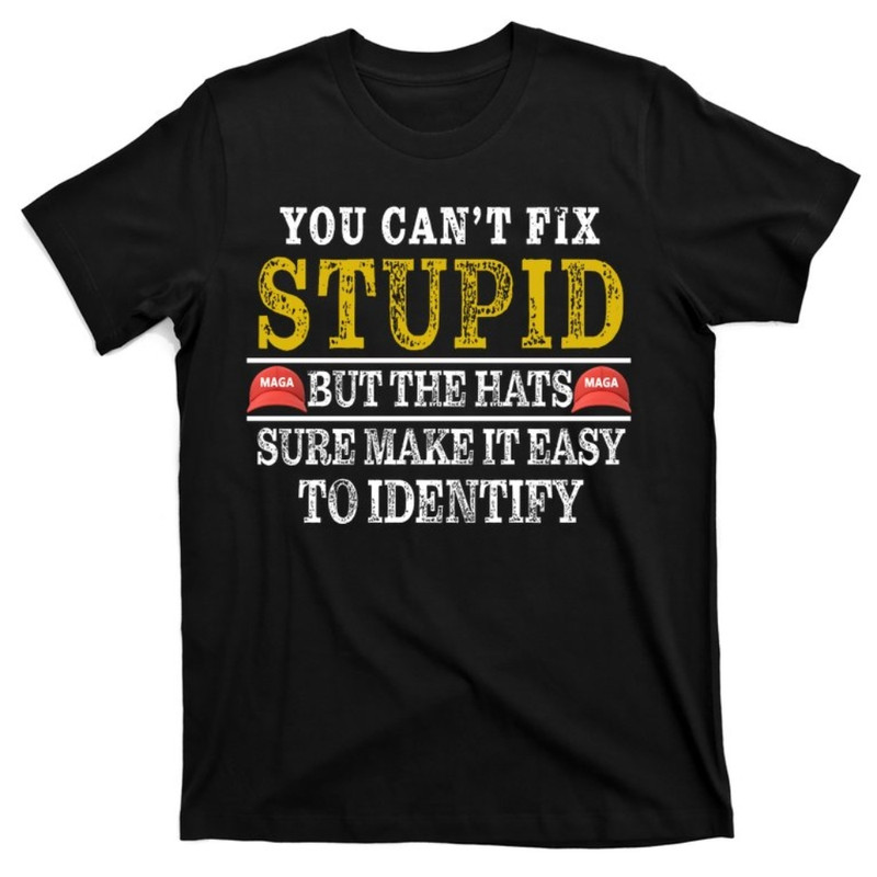 You Can't Fix Stupid But The Hats Sure Make It Easy To Identify Funny T-Shirt.jpg