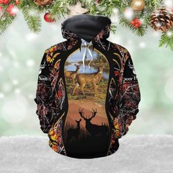 deer hunting all over printed hoodie am051111