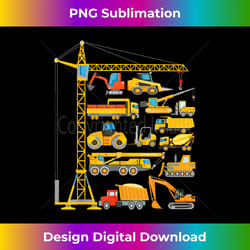 types of construction excavator bulldozer truck crane - crafted sublimation digital download - chic, bold, and uncompromising