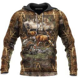 deer hunting all over printed hoodie bt071146