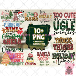 10 christmas sublimation bundle, christmas png, xmas png, christmas cut files -pink bear shop