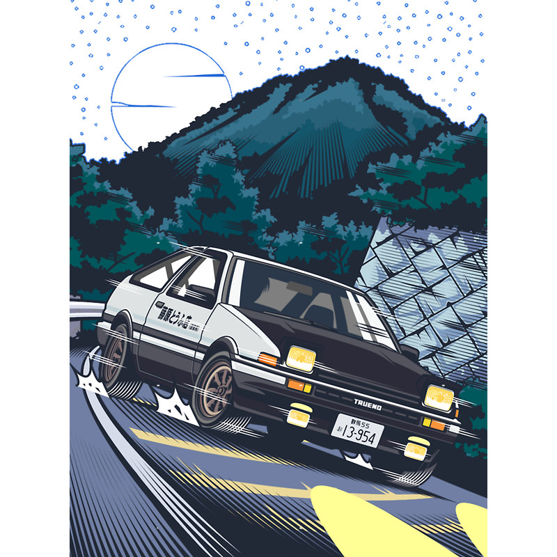 Initial D Takumi Fujiwara Hachiroku Downhill Attack! AE86 Trueno Long .png