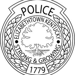 elizabethtown kentucky strong & growing police badge vector file svg dxf eps png jpg file