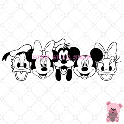 mickey mouse and friends svg, family vacation svg, printable design svg for cricut cutting file vinyl -pink bear shop