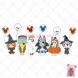 heeler bluey halloween png, bluey halloween shirt, bluey balloon, bluey png, bluey family -pink bear shop